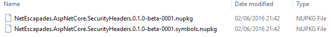 Artifacts folder output after successful build