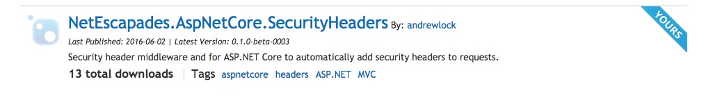 Package deployed to NuGet