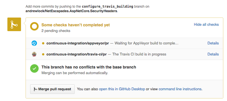 Pull request before checks complete