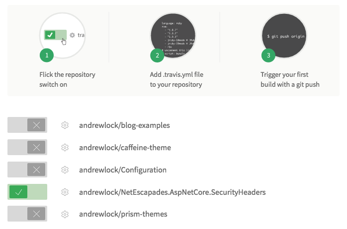 Selecting correct repository to enable continuous integration