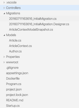 Migrations folder added to project