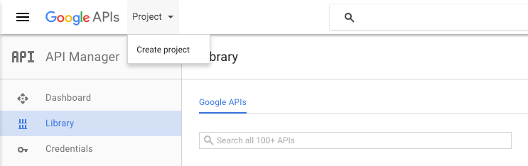 Create google project