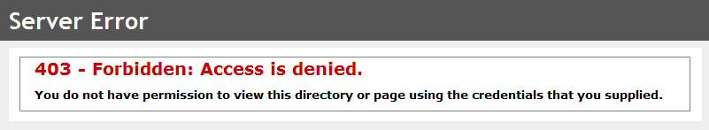 Forbidden access via iis