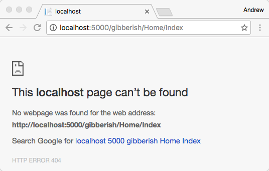 Gibberish url returning a 404