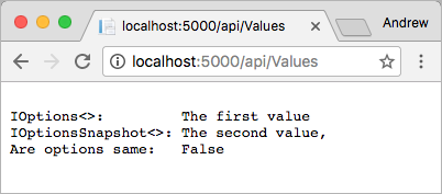 Values after changing appsettings are different