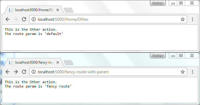 Using route parameters instead