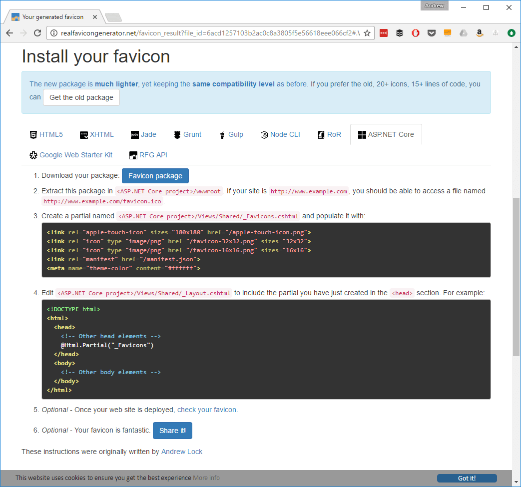 Real favicon generator