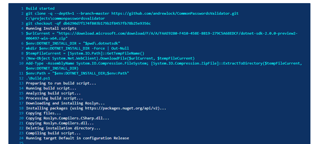 Installing .NET Core