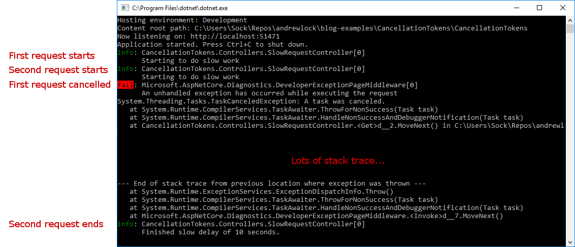 Logs throwing exception