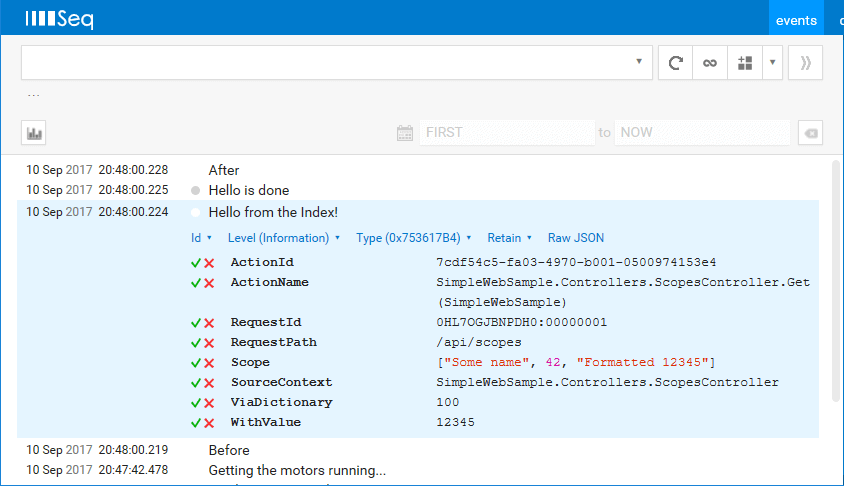 Scopes created in Seq