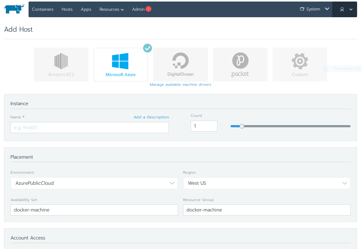 Add host options