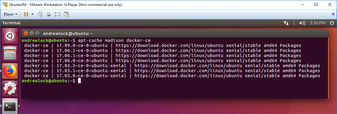 View available Docker versions