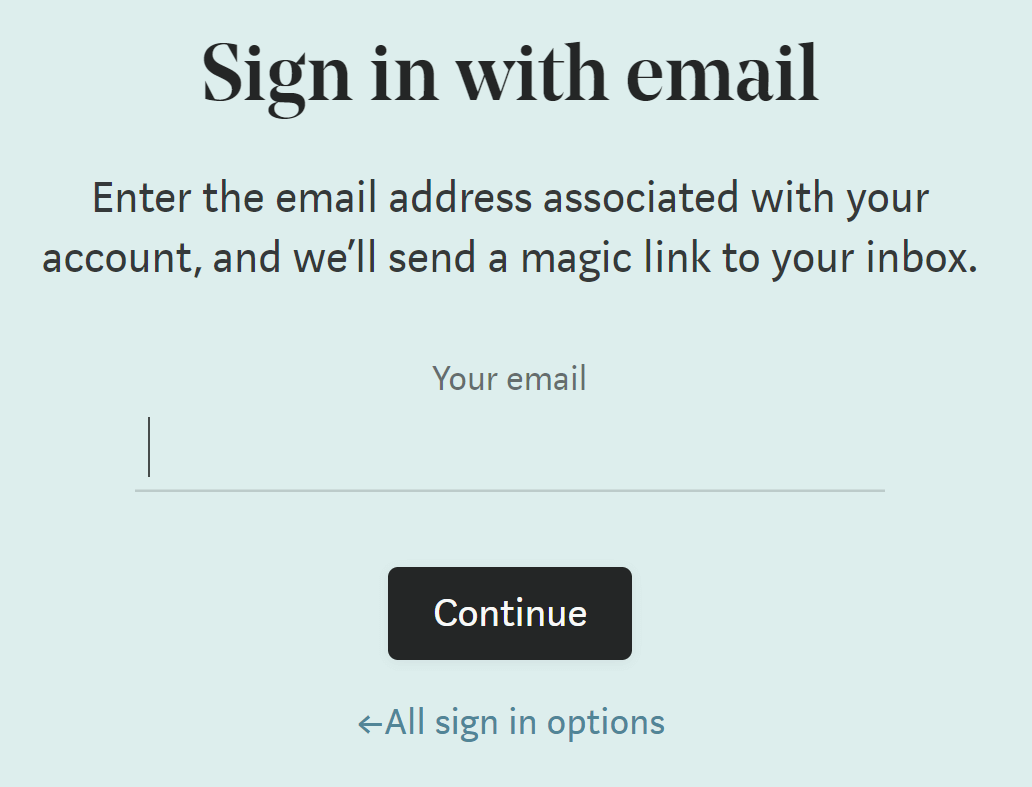 Medium login flow