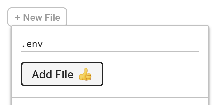 Adding a new file in Glitch
