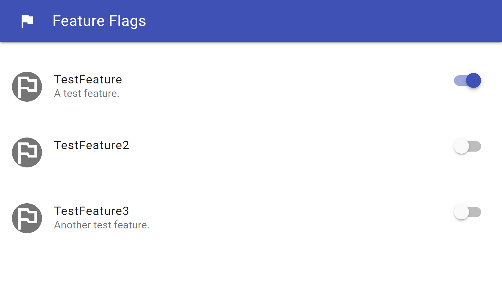 Enabling and disabling feature flags using the UI
