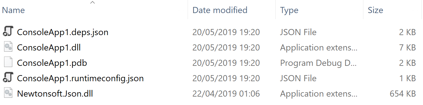 Output dlls showing that there's nothing specific to the code-generation