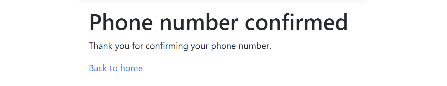 The confirm phone form