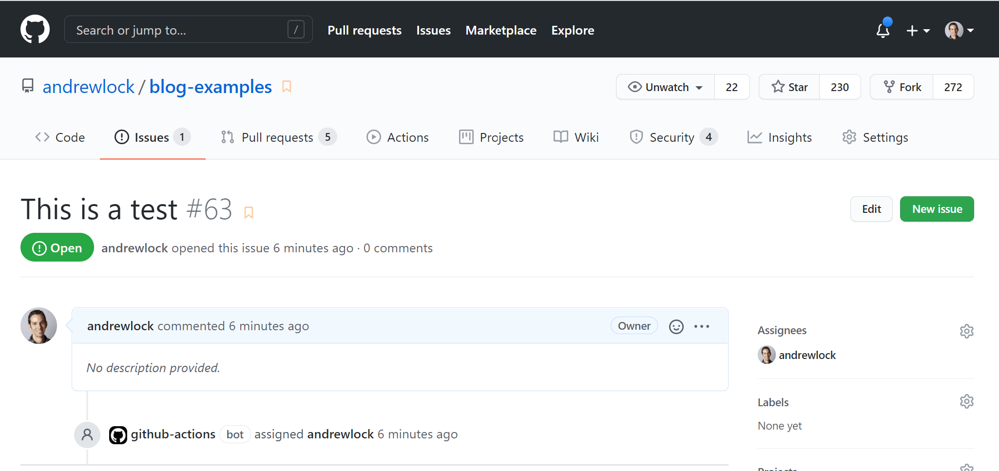 Viewing the assigned issue