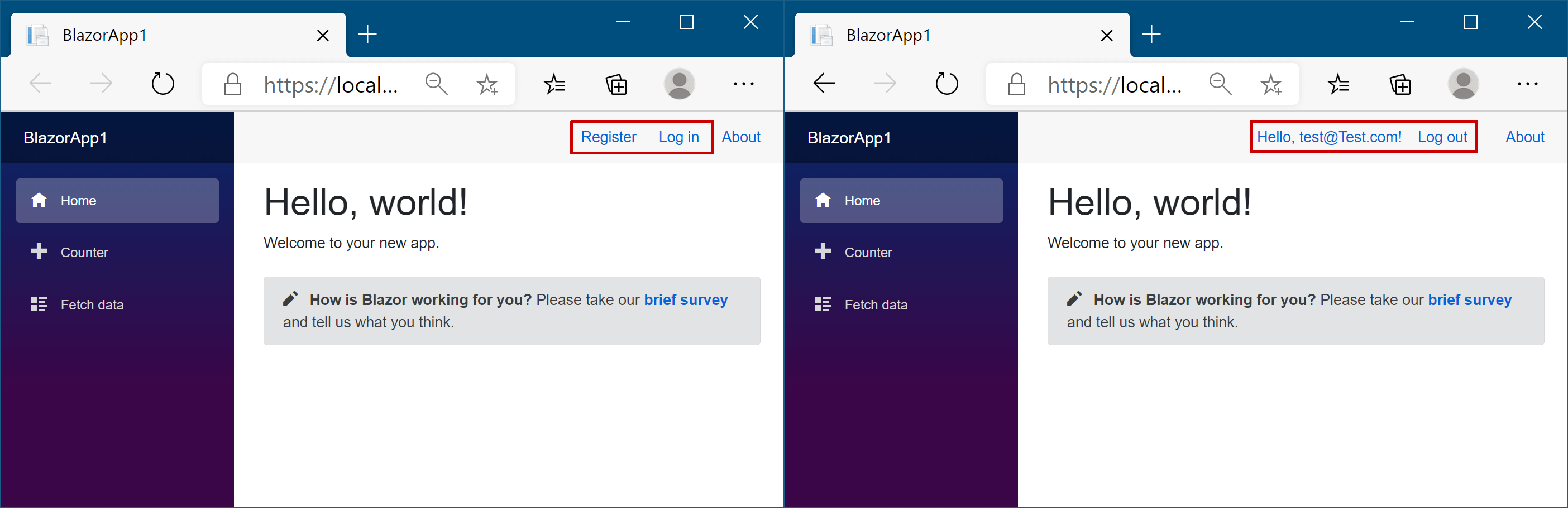Image showing the page changing after bootup