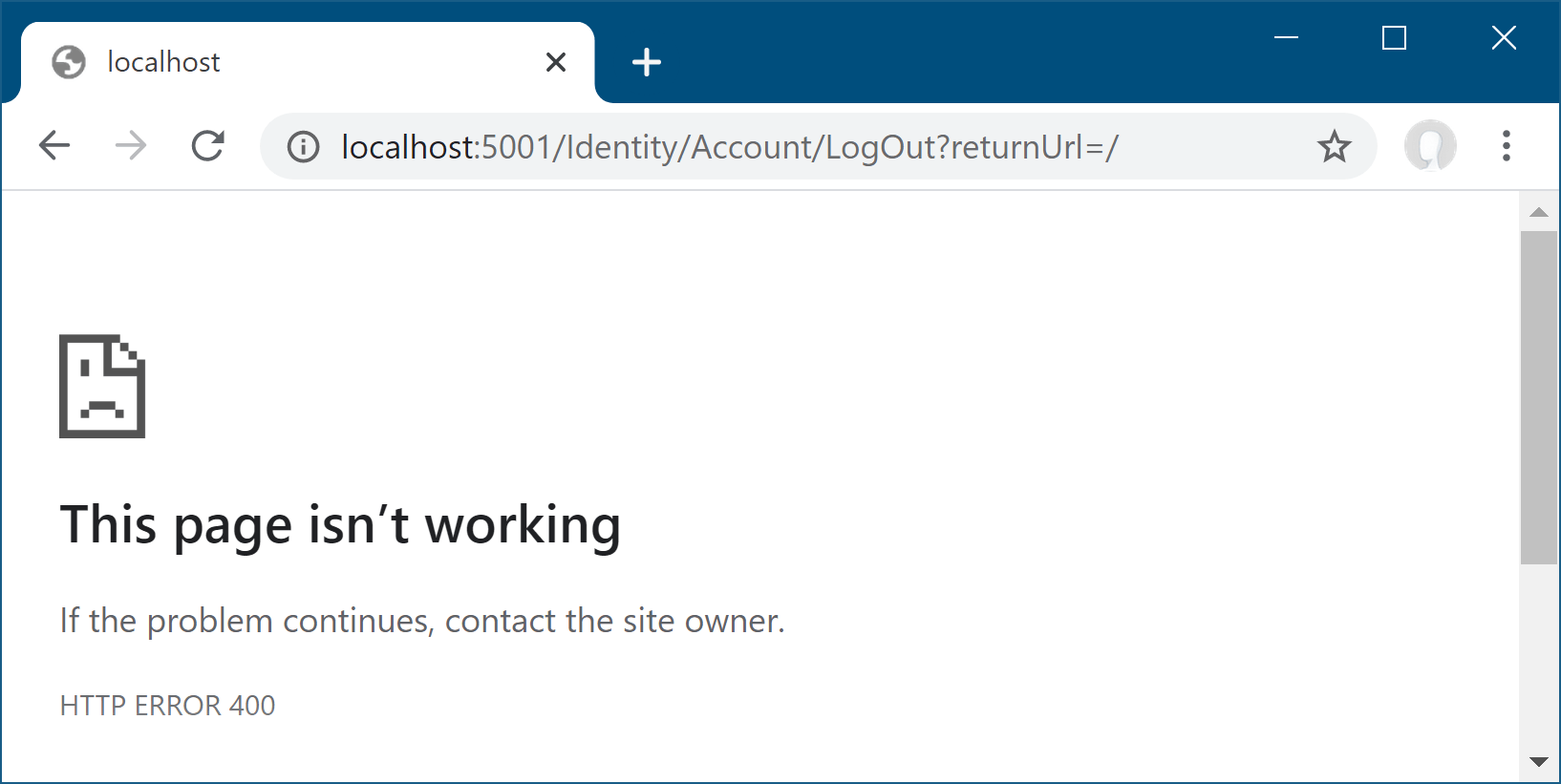 Error trying to log out