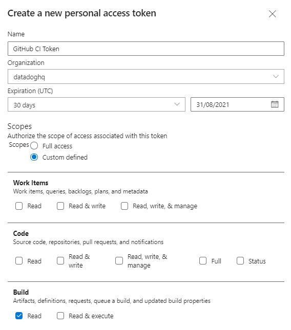 Creating a new token