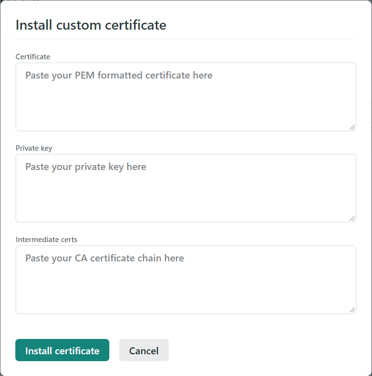 Create a custom certificate on Netlify