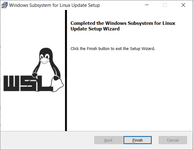 Successfully installing the WSL 2 update