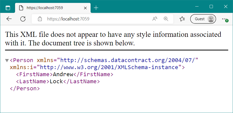 App responding with XML