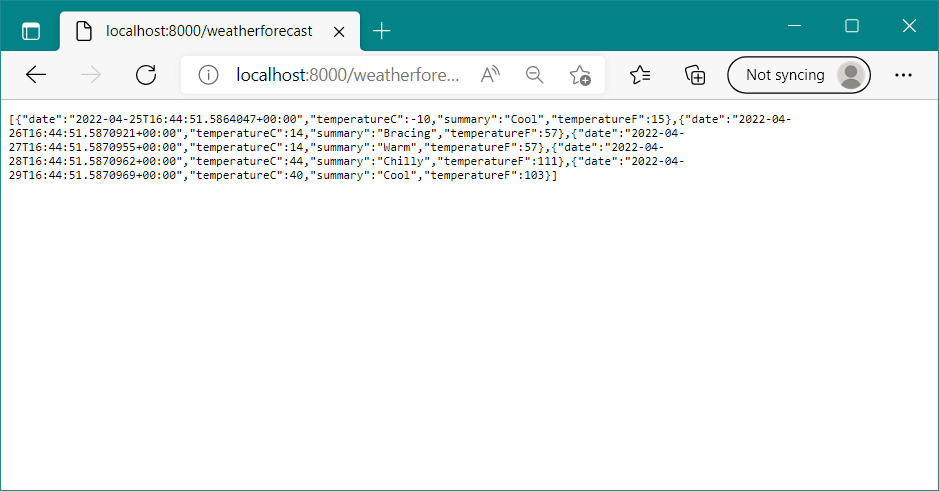 Successfully calling the Ddocker endpoint from the host machine
