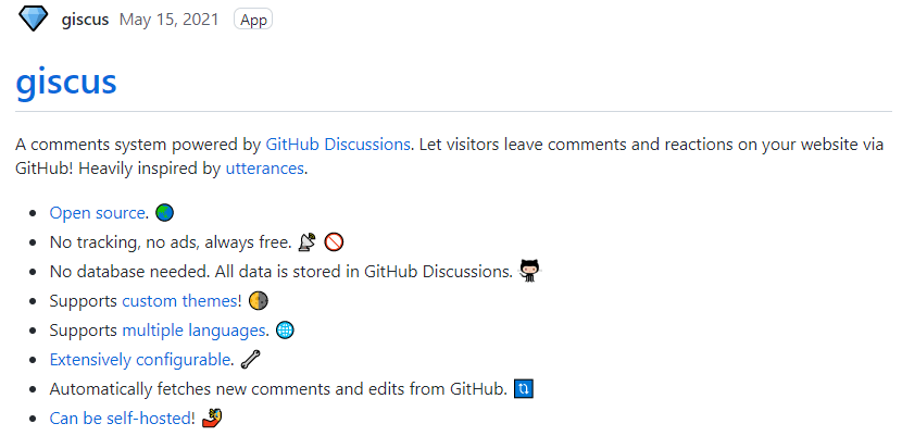 The giscus home page