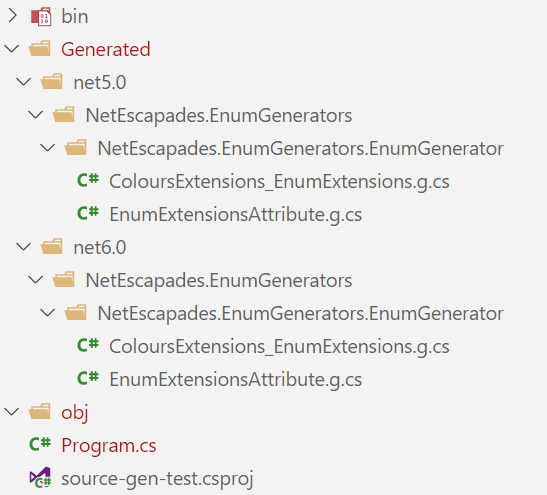 Splitting files by target framework