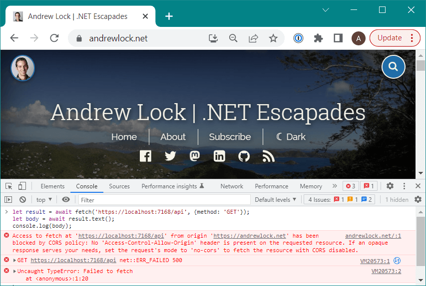 Making cross-origin requests to the API using JavaScript