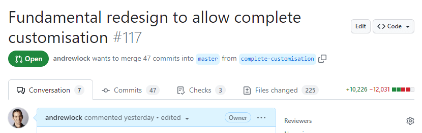 The pull request that implemented the change.