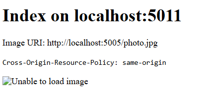 Without a same-origin CORP header, the image is blocked in cross-origin scenarios