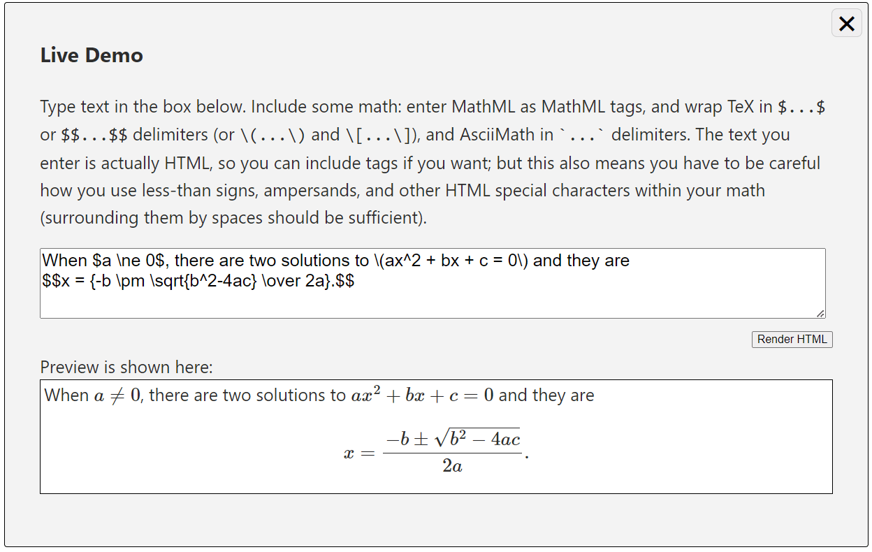 mathjax in action