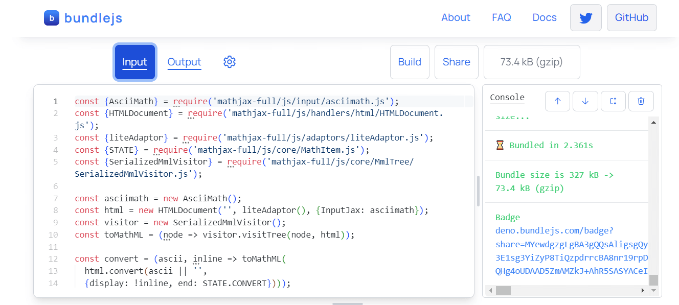 Using bundle.js to bundle mathjax