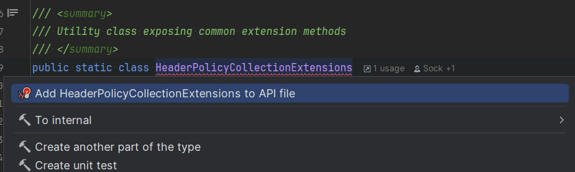 A public API that needs to be documented in Rider