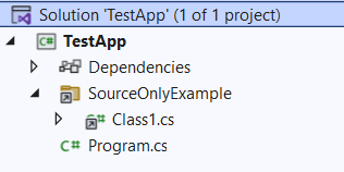 Using the source only-package in Visual Studio