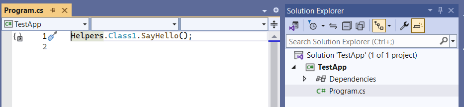 The source only-package with files hidden from solution explorer