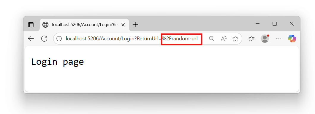 The fallback route /random-url was automatically redirected