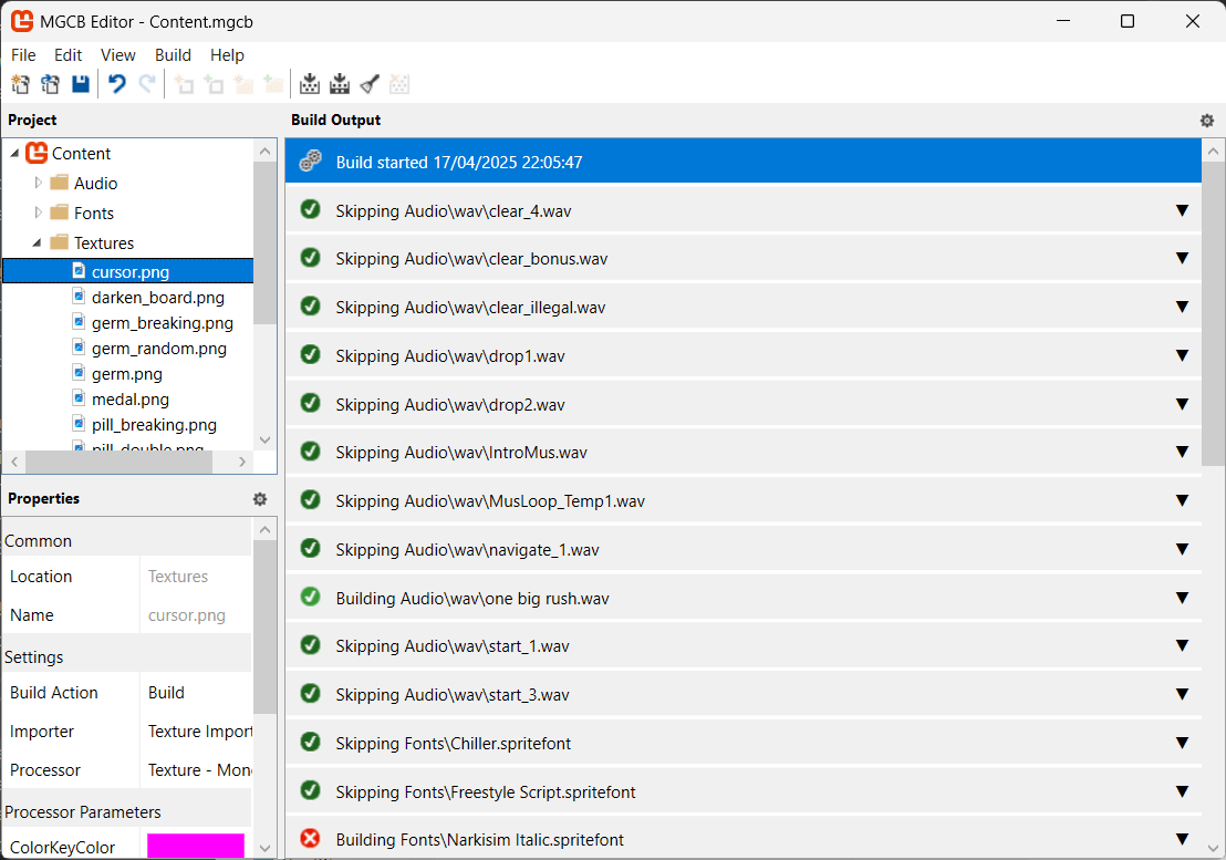 The MGCB Editor