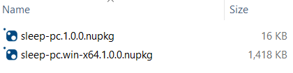 The two sleep-pc NuGet packages
