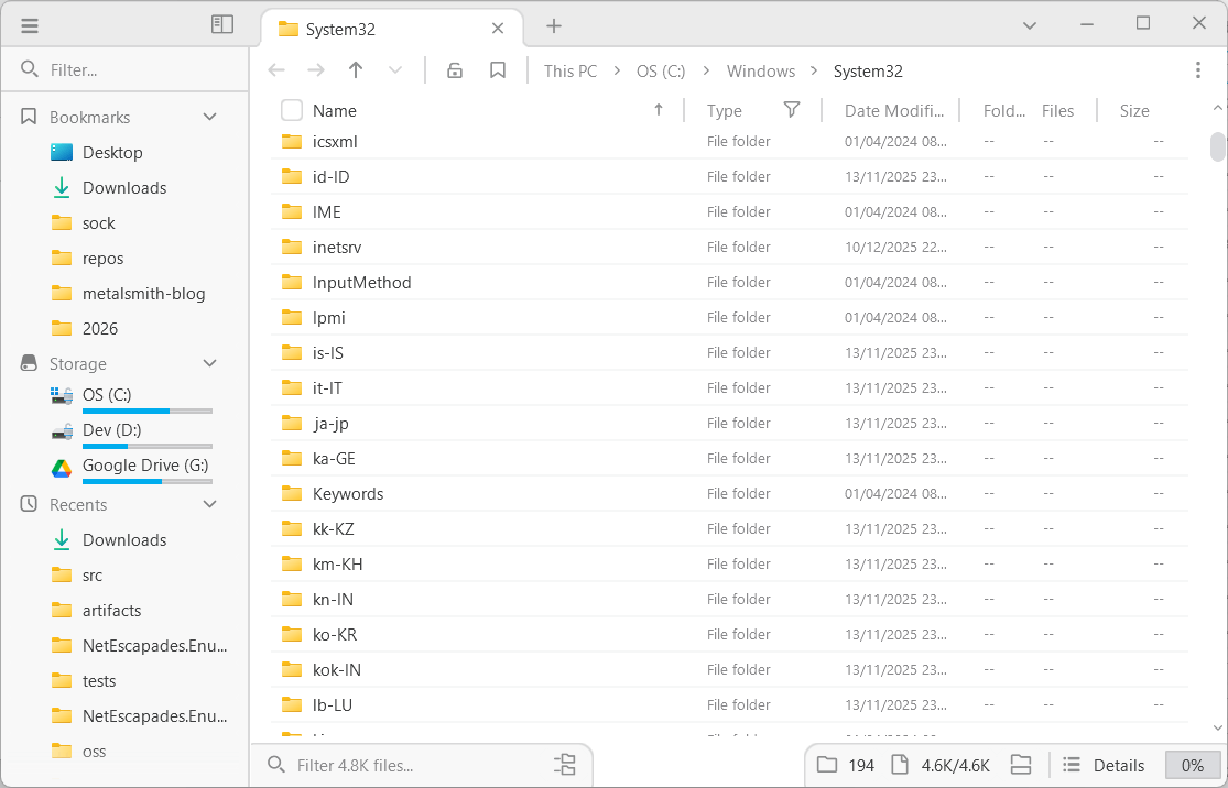 The File Pilot interface