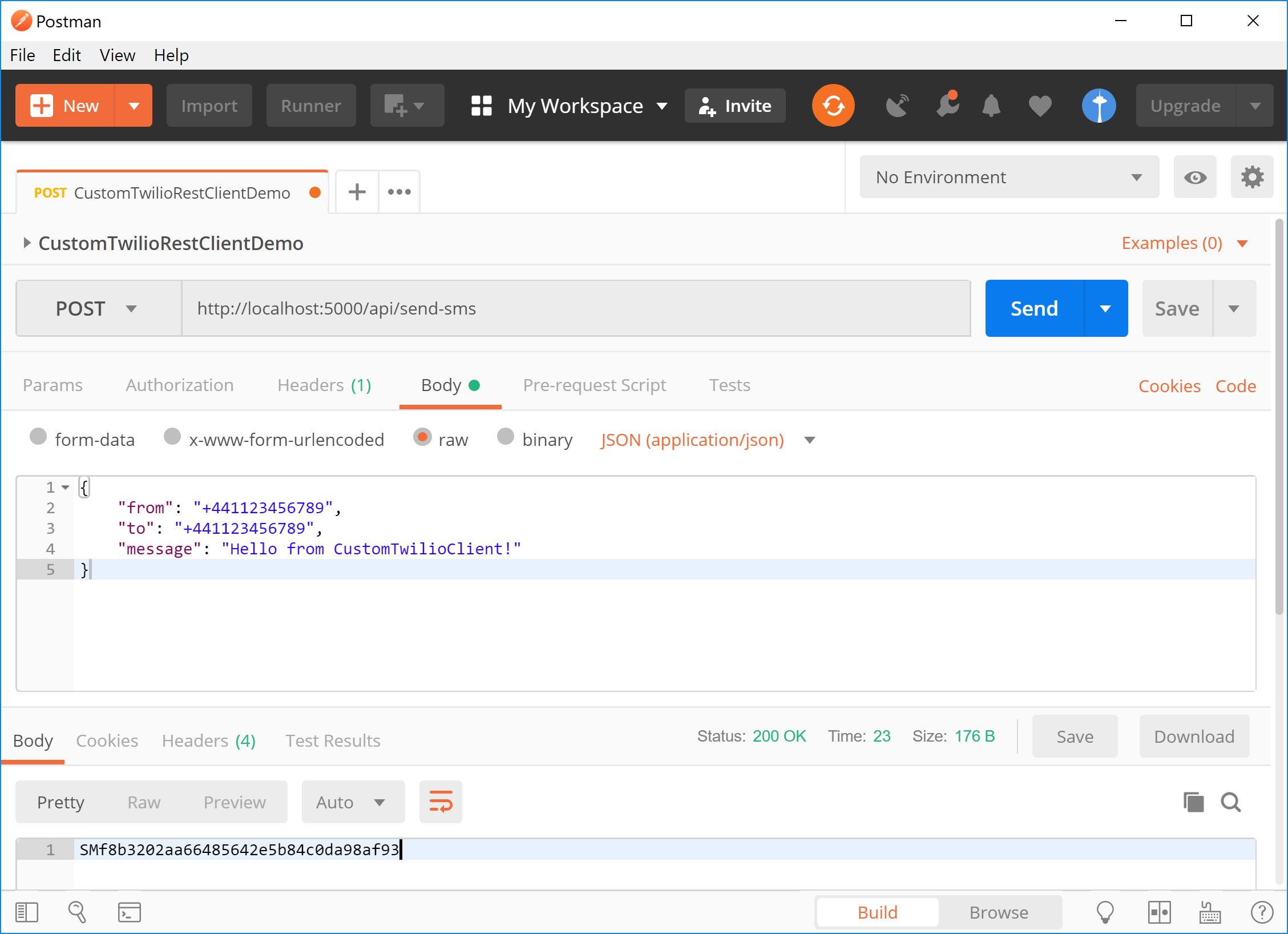Using PostMan to test the API controller