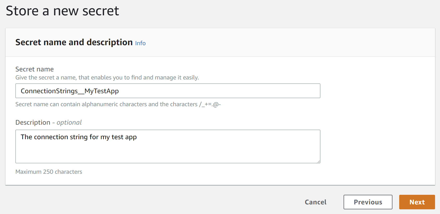 Storing a plaintext secret